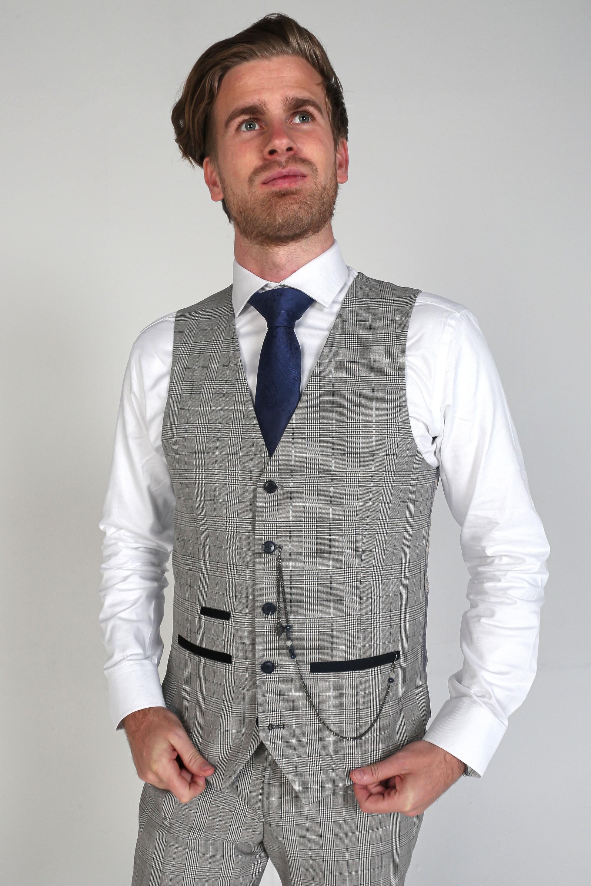 Men's Tweed Check Formal Vest - HUGO