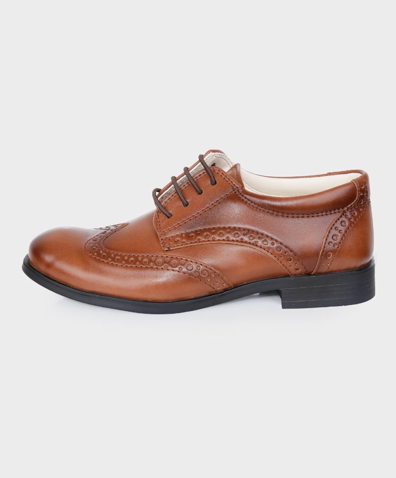 Jungen Derby Brogue Schnürschuhe - Braun braun