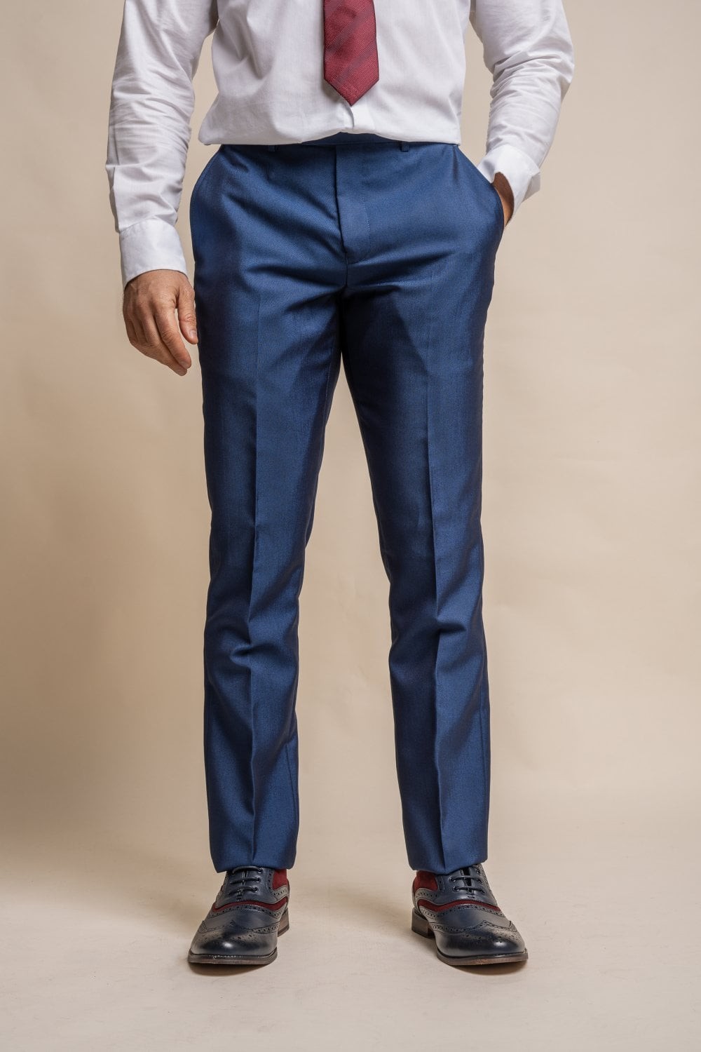 Men's Slim Fit Formal Royal Blue Pants - FORD - Royal Blue