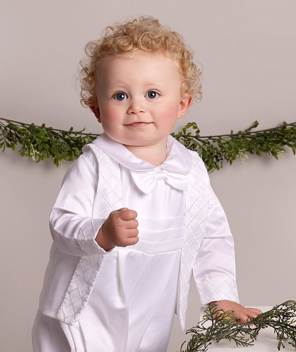 Ensemble de Baptême Blanc pour Bébé Garçon - LIAM