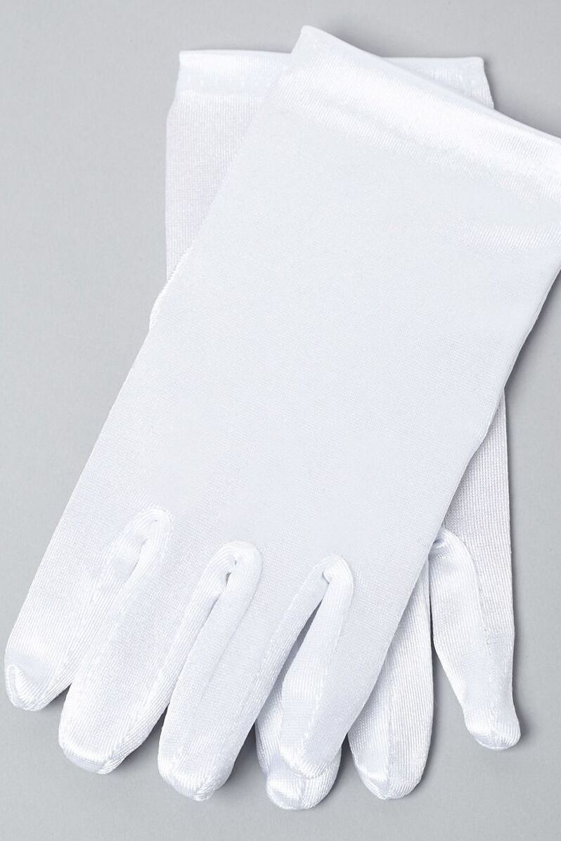 Gants en satin blanc simples pour filles - ALICE