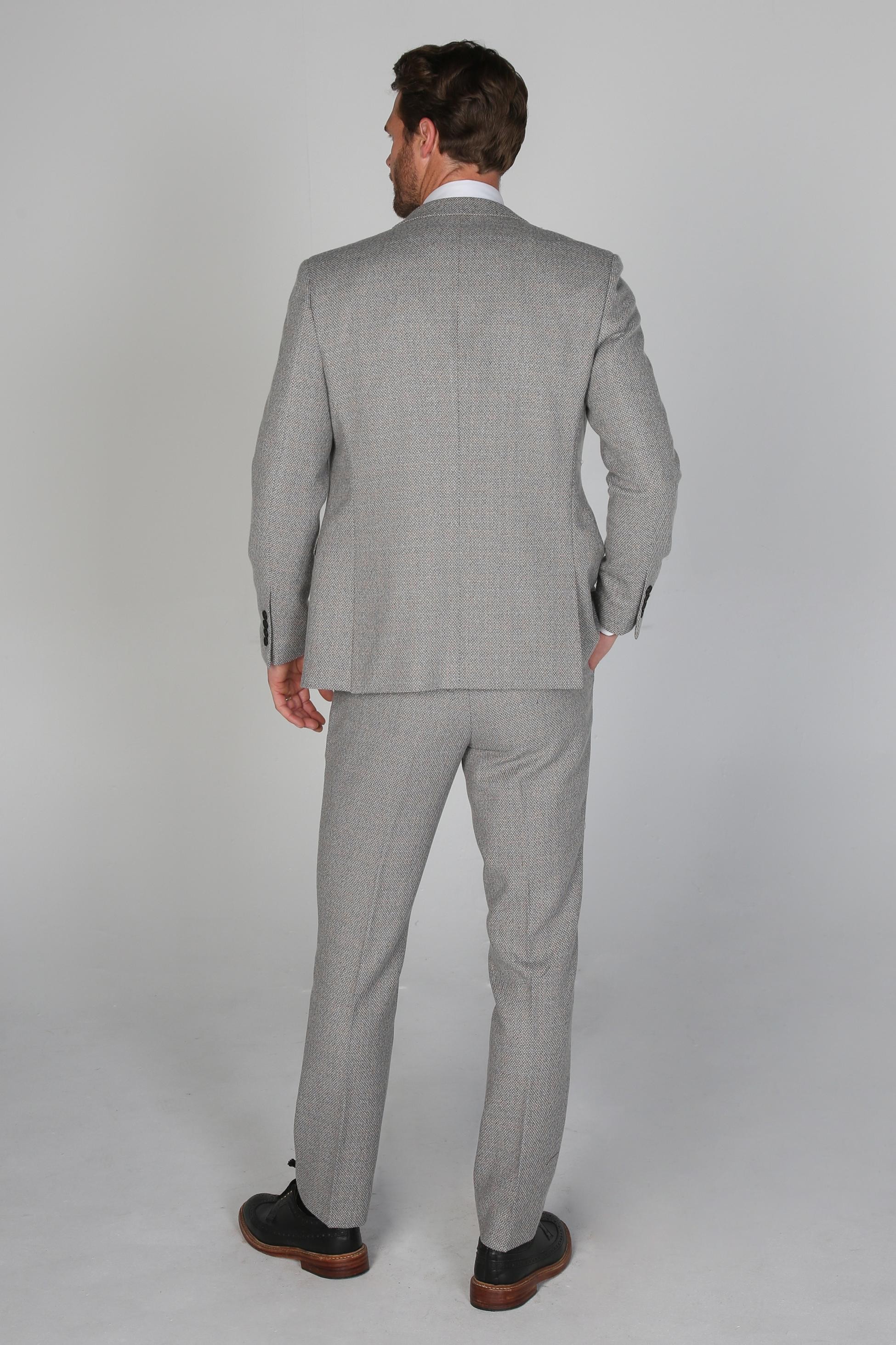 Herren Sakko Im Tweed-Stil Mit Taillierter Passform - Ralph - Creme