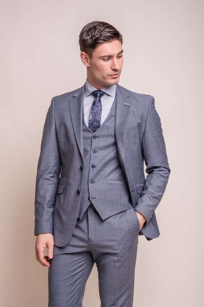 Men's Wool Blend Slim Fit Suit - BOND