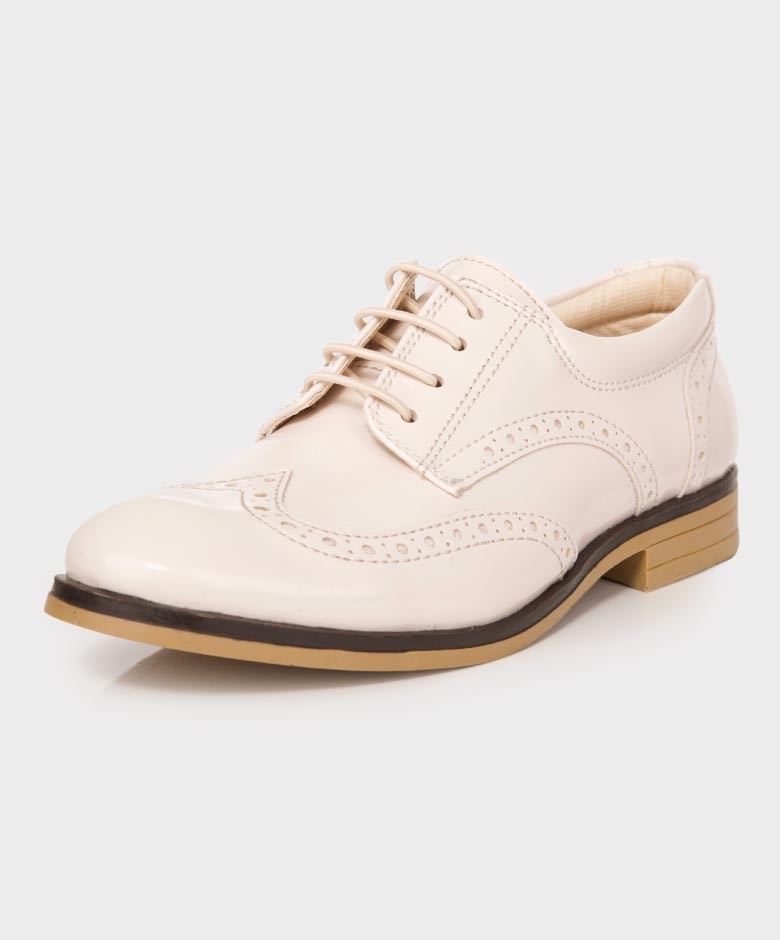 Jungen Derby Brogue Schnürschuhe - Elfenbein