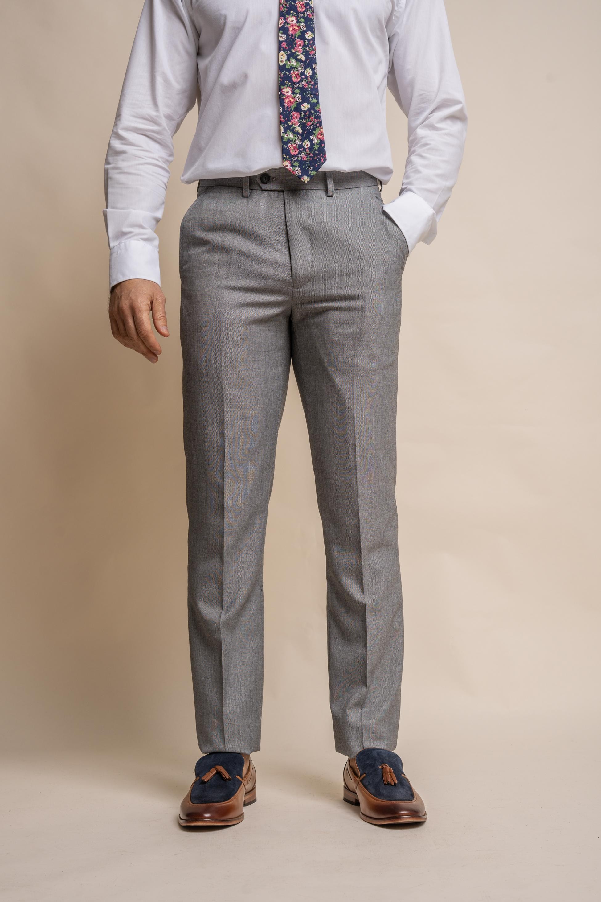 Pantalon Formel Slim pour Homme - REEGAN - Light Grey