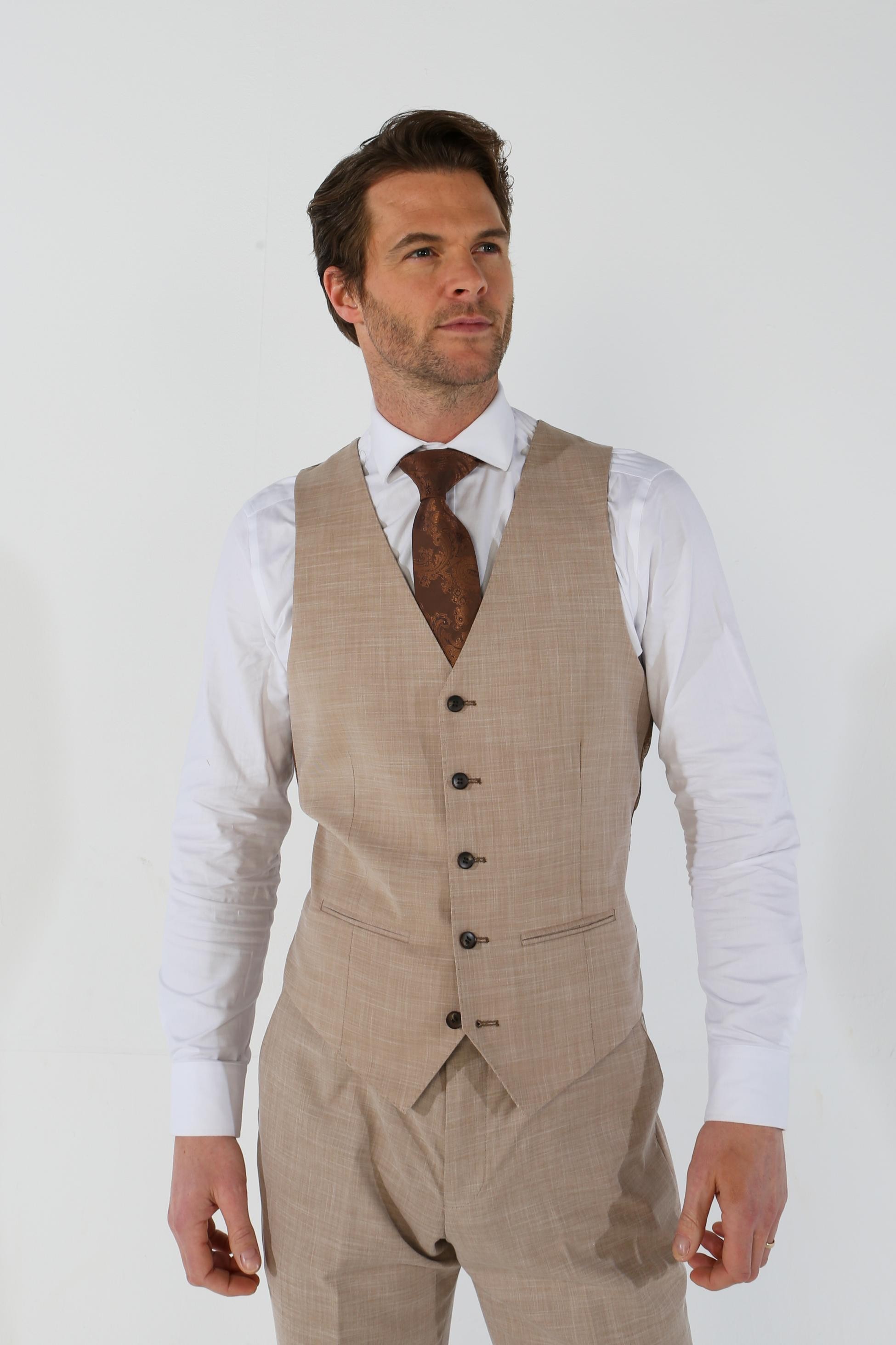 Men's Tailored Fit Plaid Waistcoat - KURT