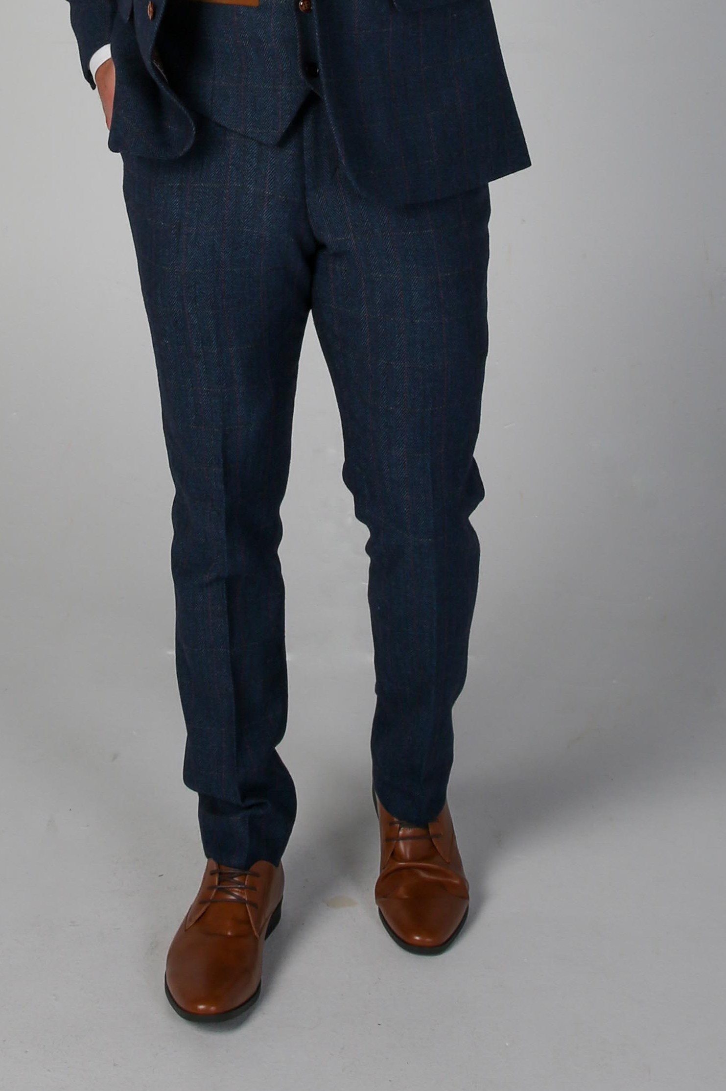 Men's Tweed Herringbone Tailored Fit Pants - SCOTT