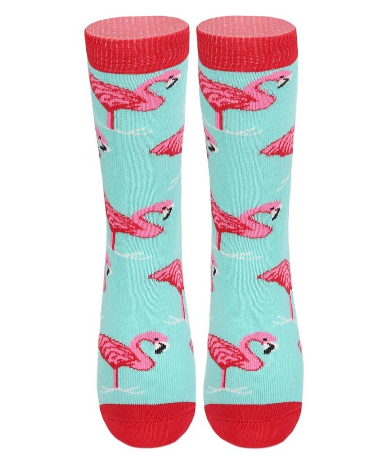 Unisex Kinder Flamingo Socken - Neuheit - Rosa minze