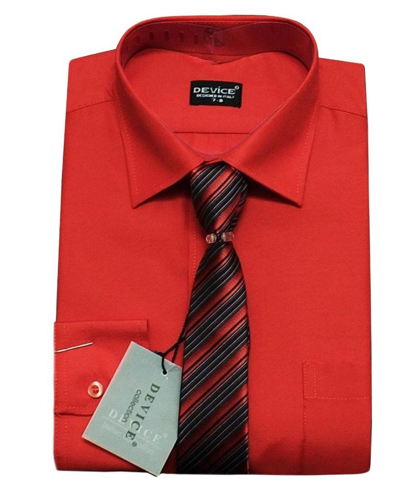 Boys Dress Shirt and Tie Set - Red