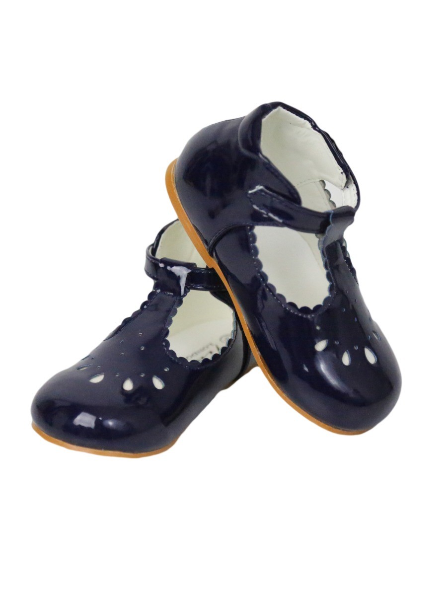 Chaussures Perforées pour Demoiselles d'Honneur Filles - Bleu marine
