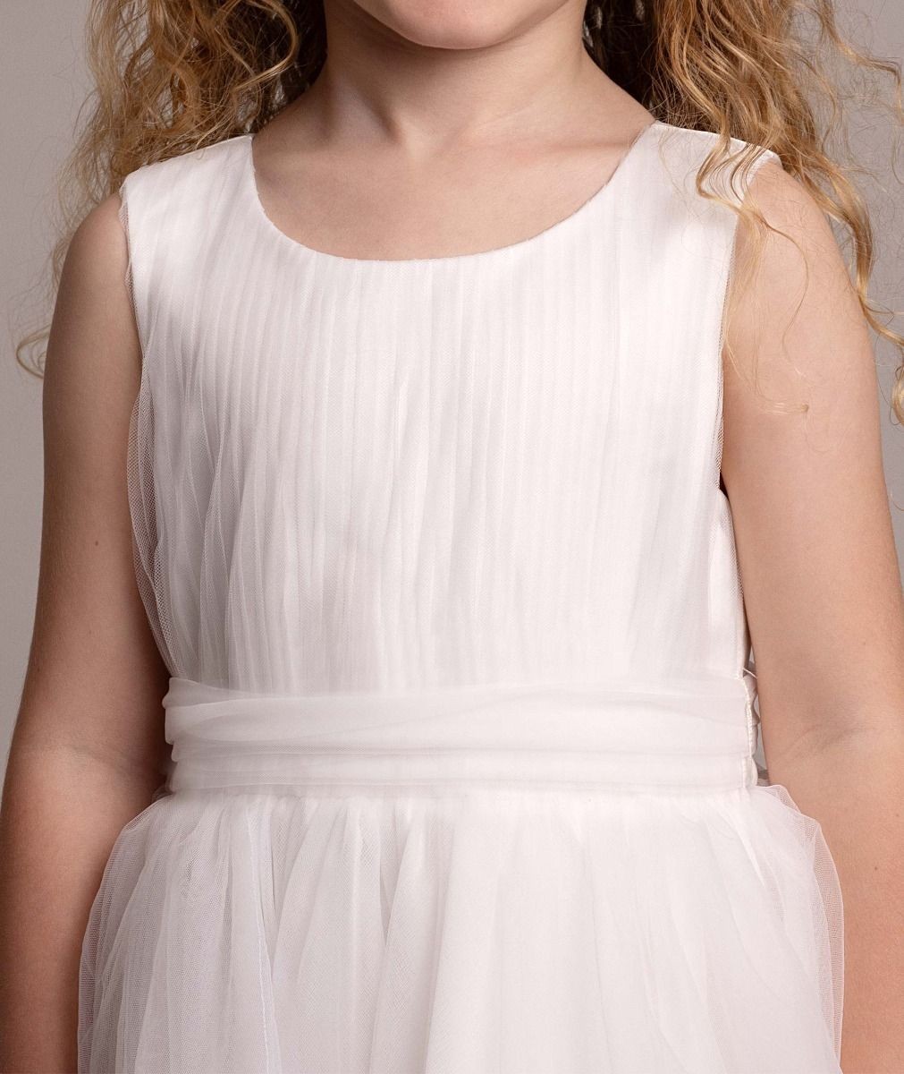 Babies and Girls Pleated Ivory Lace Dress - SABRINA