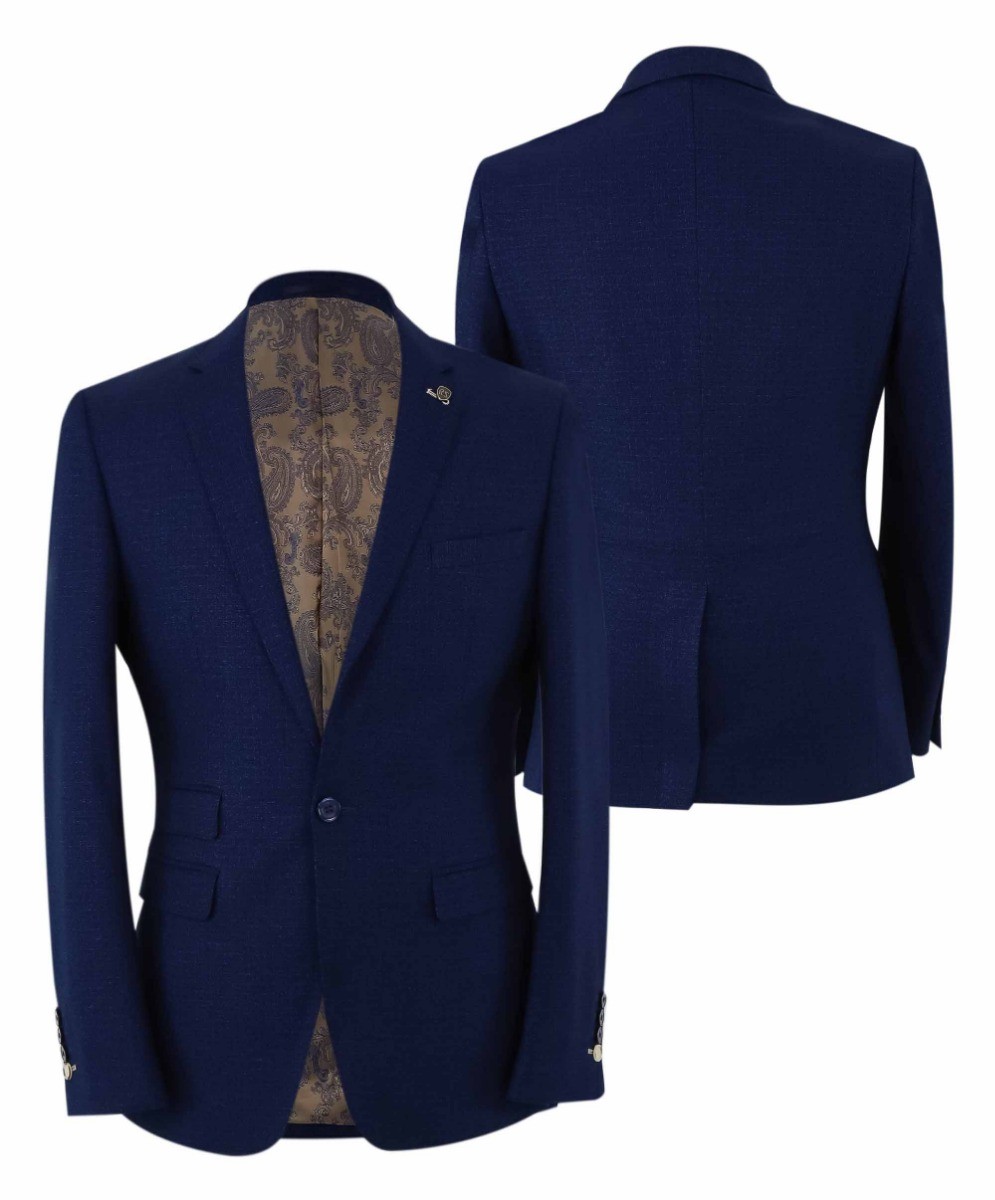 Men's Slim Fit Blue Suit Jacket - MATEO