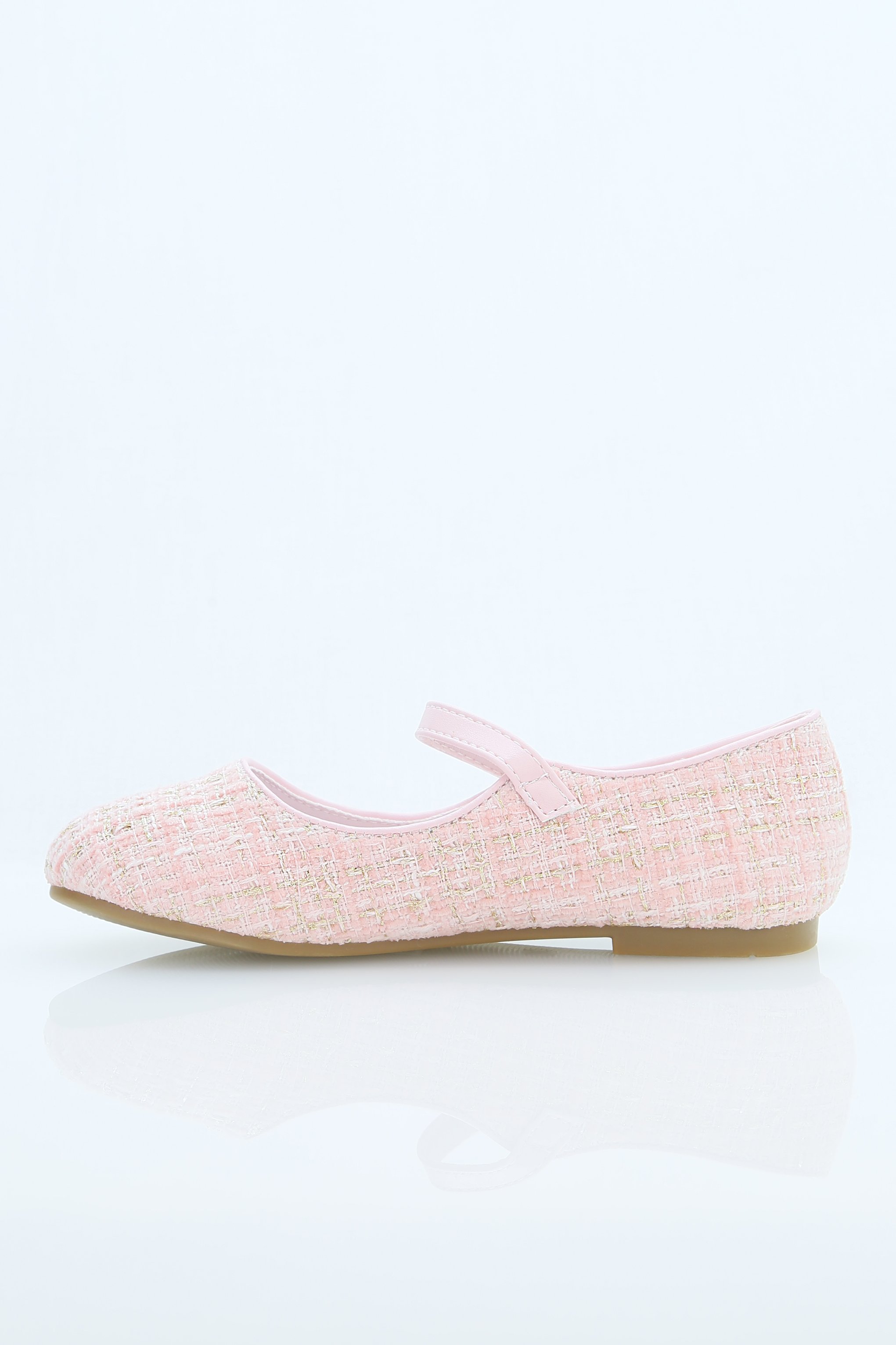 Mädchen Tweed Ballerinas Mary Jane Schuhe - SUZANNE - Rosa