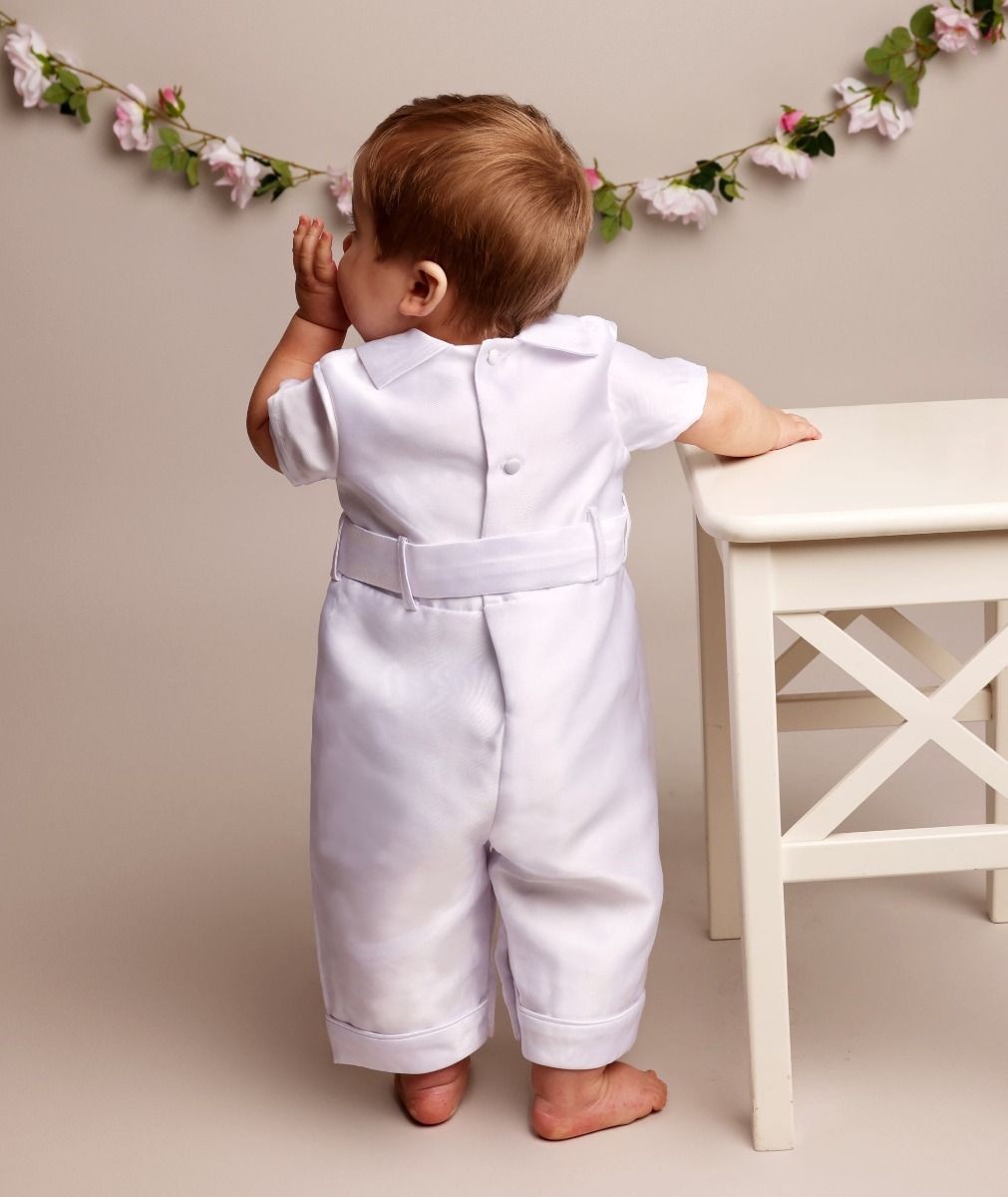 Baby Boys Taufstrampler mit Hut - OSCAR - Weiß