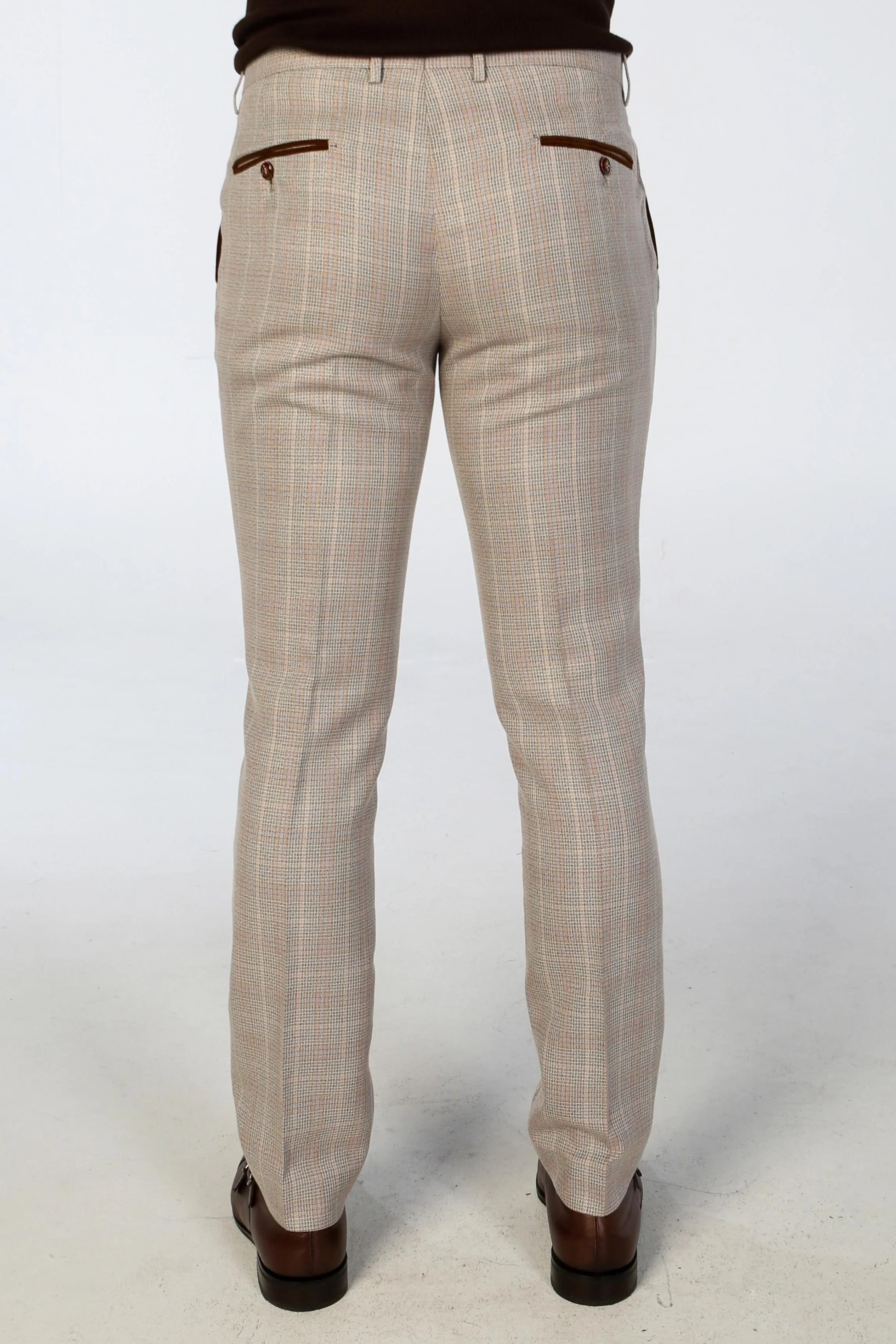 Men’s Tailored Fit Check Trousers – LEO