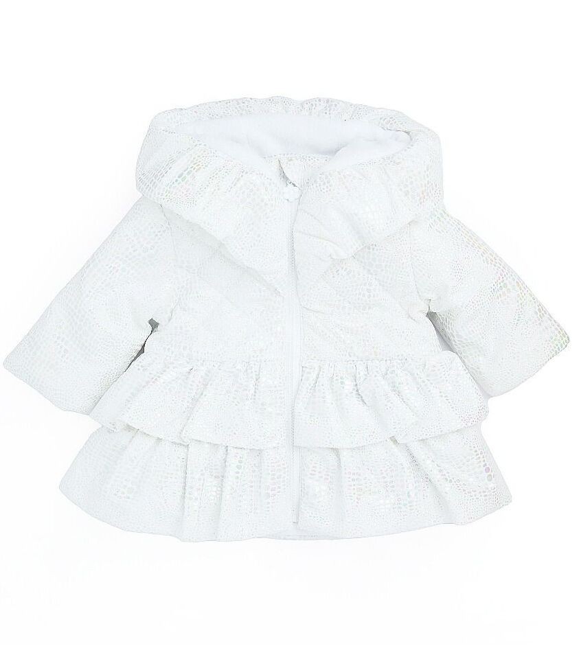 Baby & Girls' Iridescent Quilted Hooded Puffer Coat - SCARLET - White