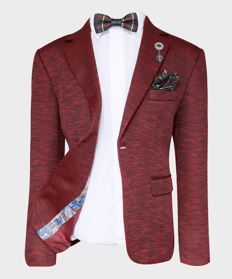 Blazer ajusté pour garçon en nid d'abeille