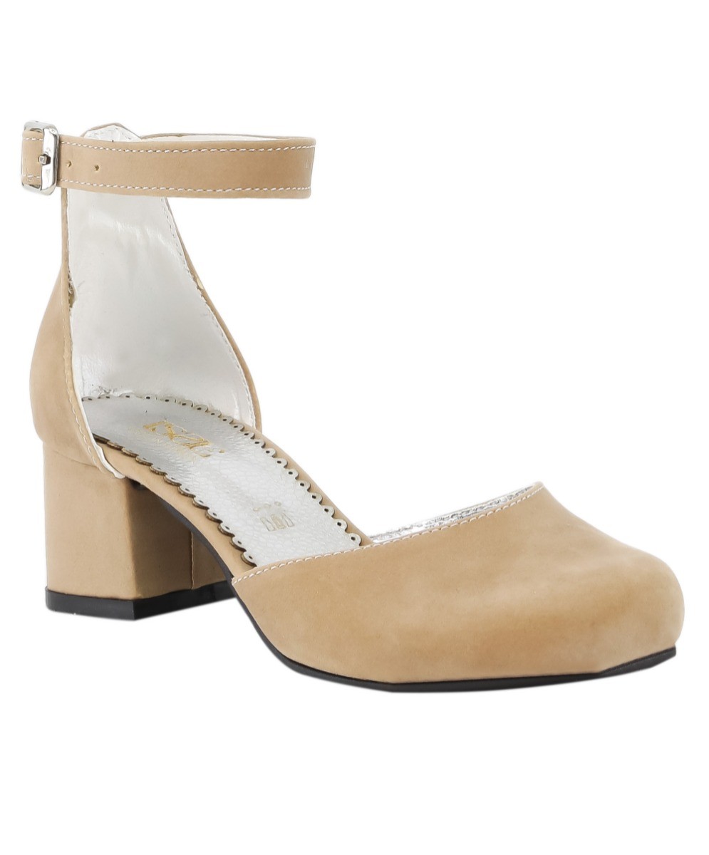 Beige and White Heels - Ankle Strap Heels - Color Block Heels - Lulus