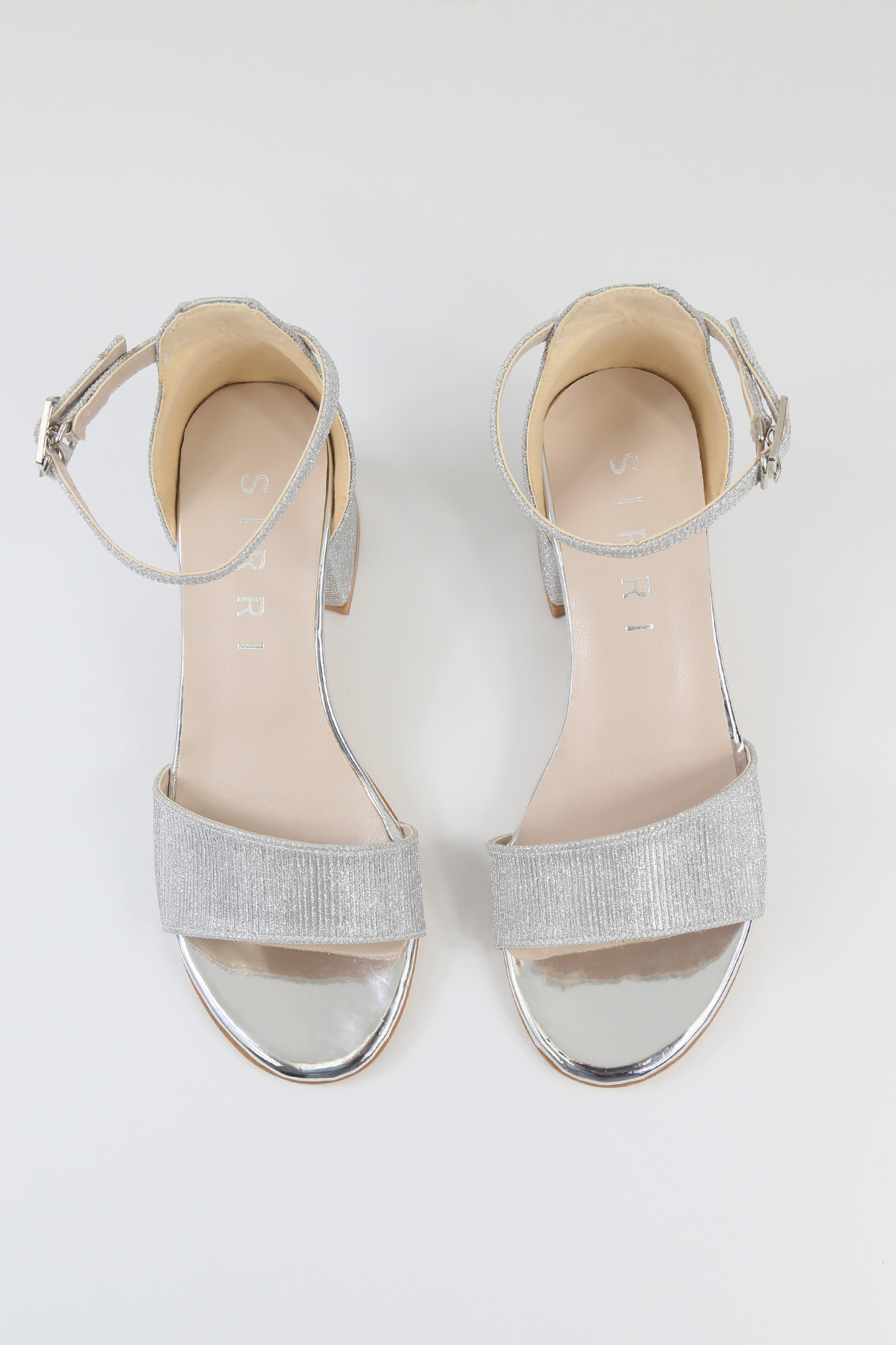 Girls Textured Silver Block Heel Sandals - JENNY