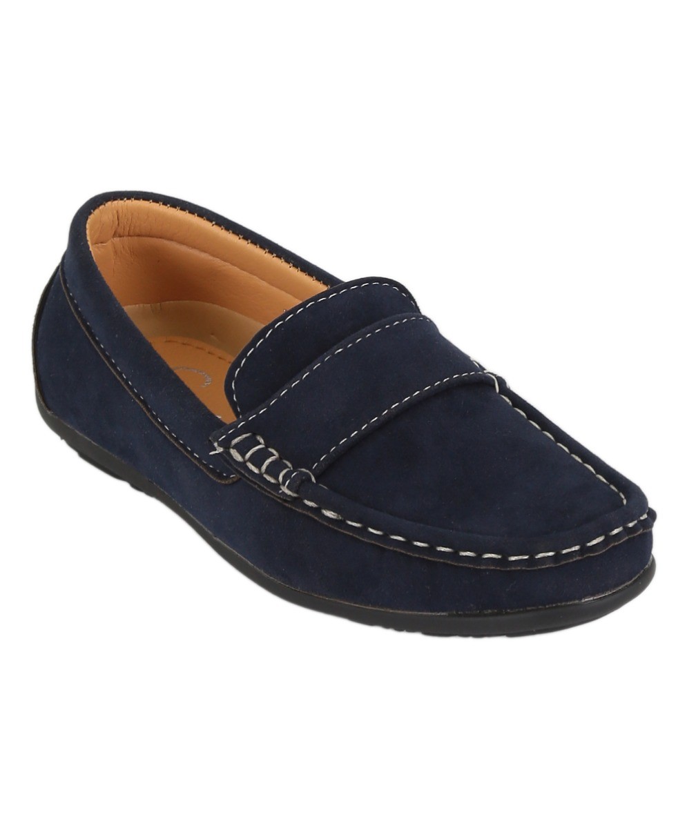 Mocassin penny en daim pour garçons - DUNCAN - Bleu marine