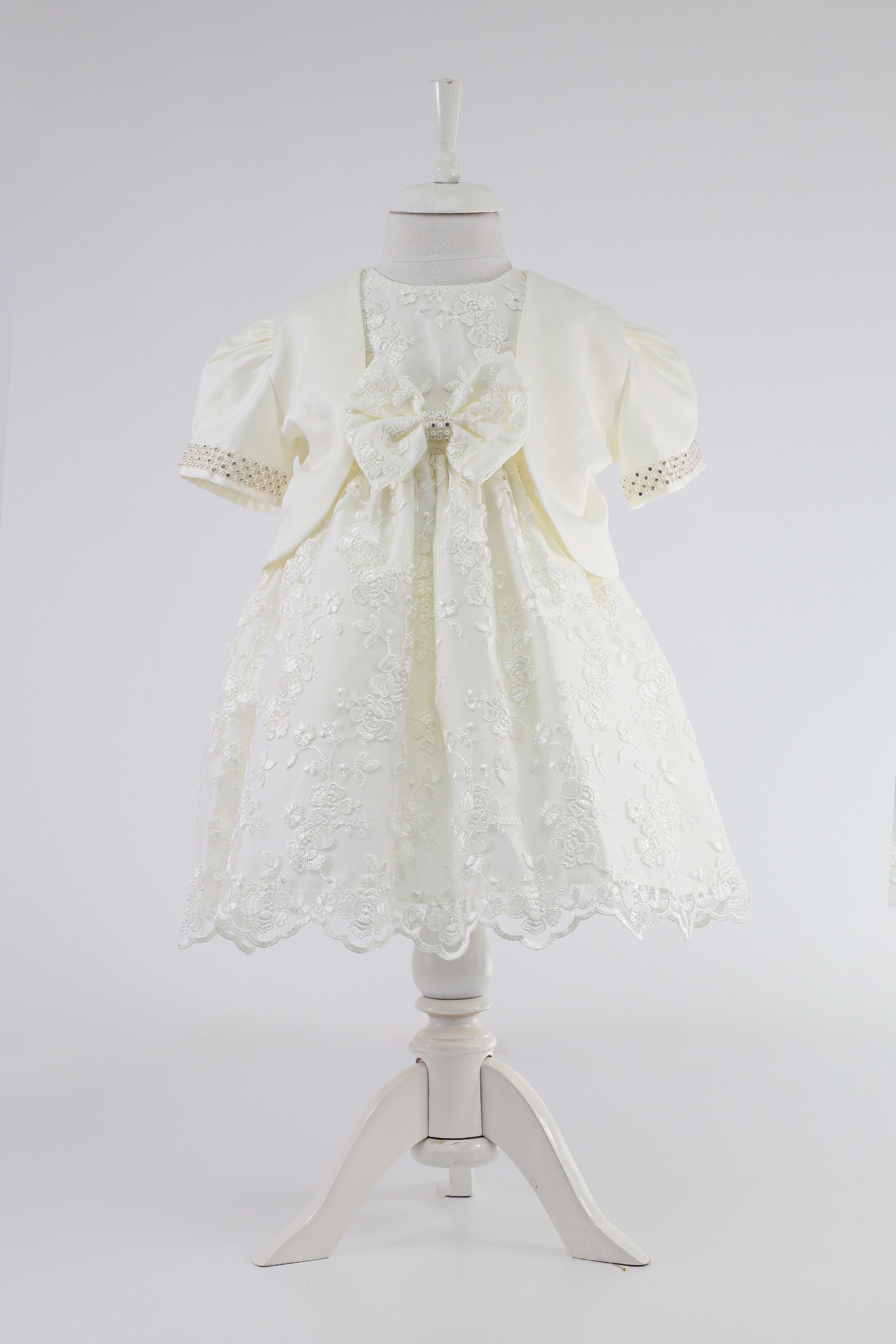 Baby Girls Lace Bow Dress Set – B1202