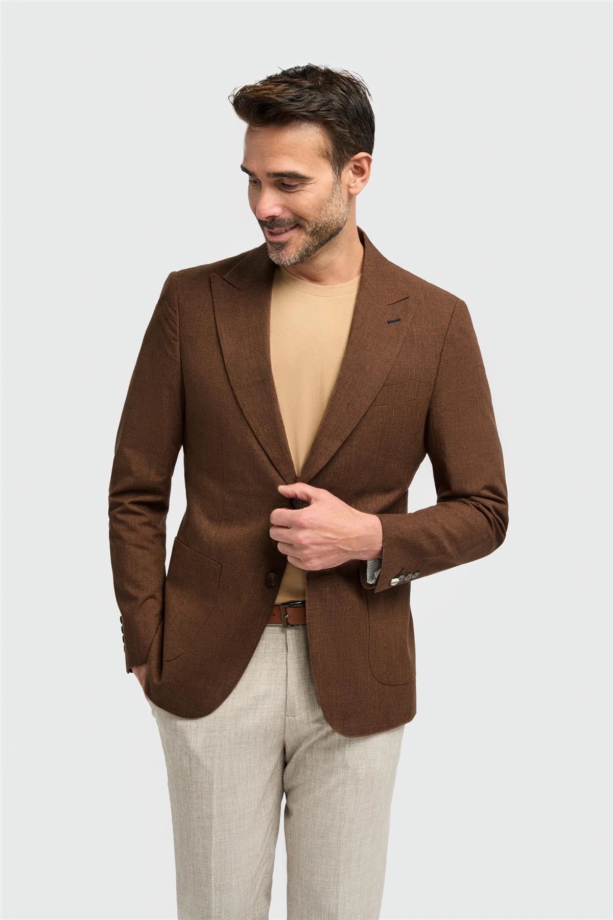 Men’s Rust Brown Cotton Formal Blazer - Edison