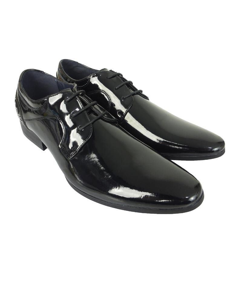 Men's Patent Lace up Tuxedo Shoes - SCOTT Black