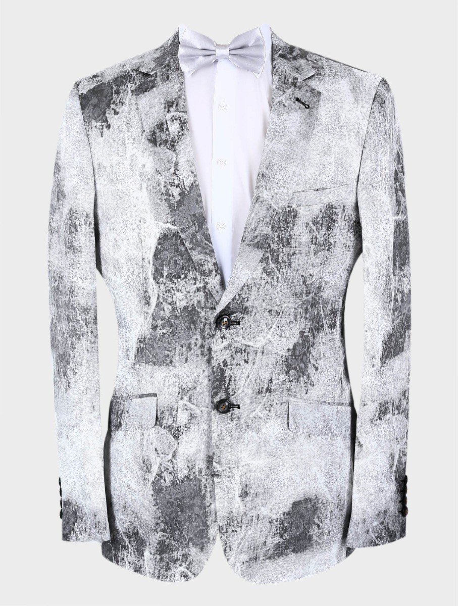 Men's Slim Fit Abstract Print Blazer - BERLUCONI