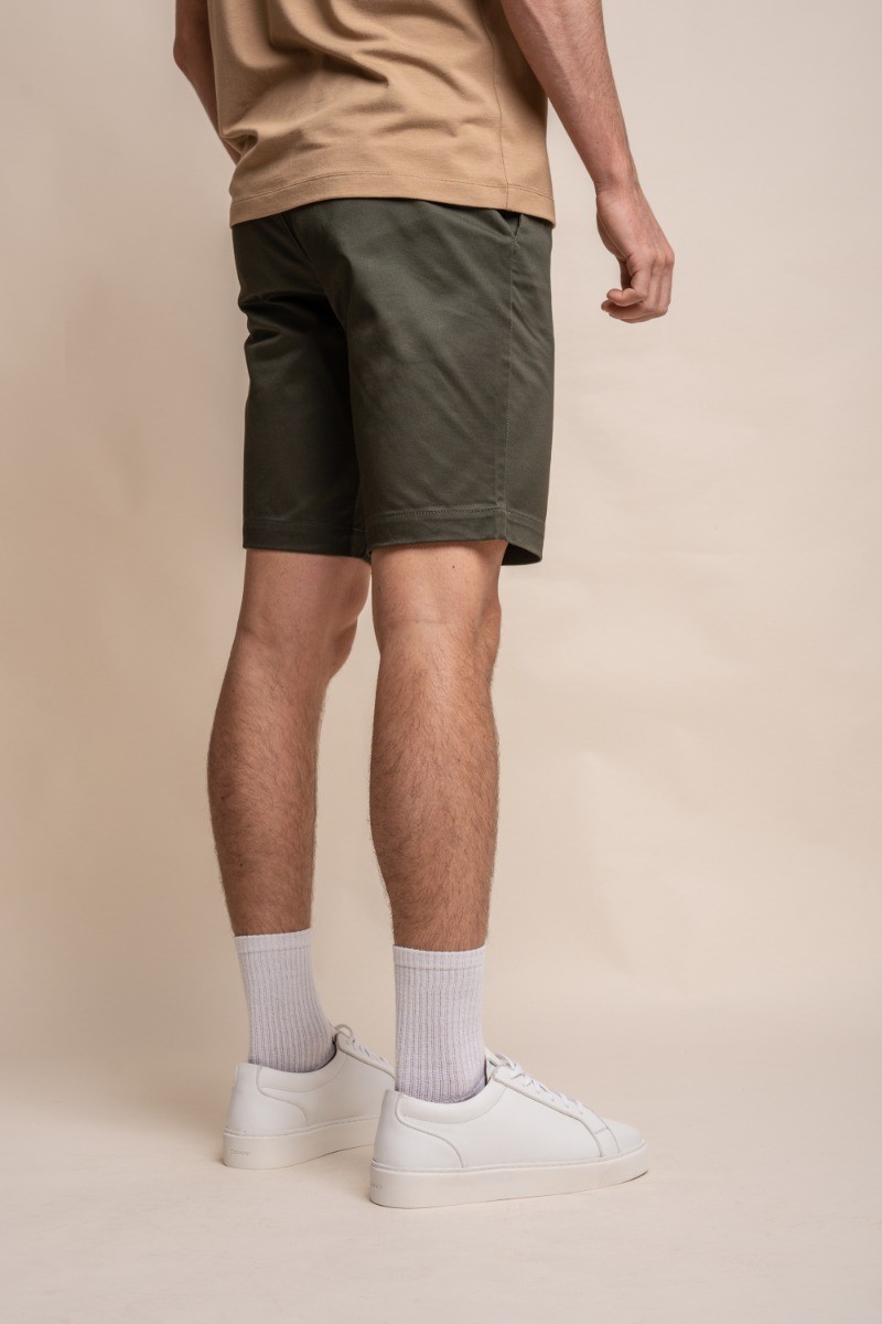 Herren Casual Slim Fit Chino Shorts aus Baumwolle - DAKOTA - Olivengrün