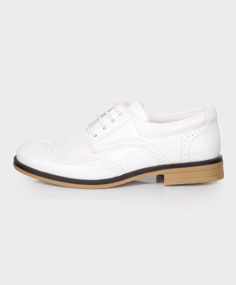 Jungen Derby Brogue Schnürschuhe - Weiß