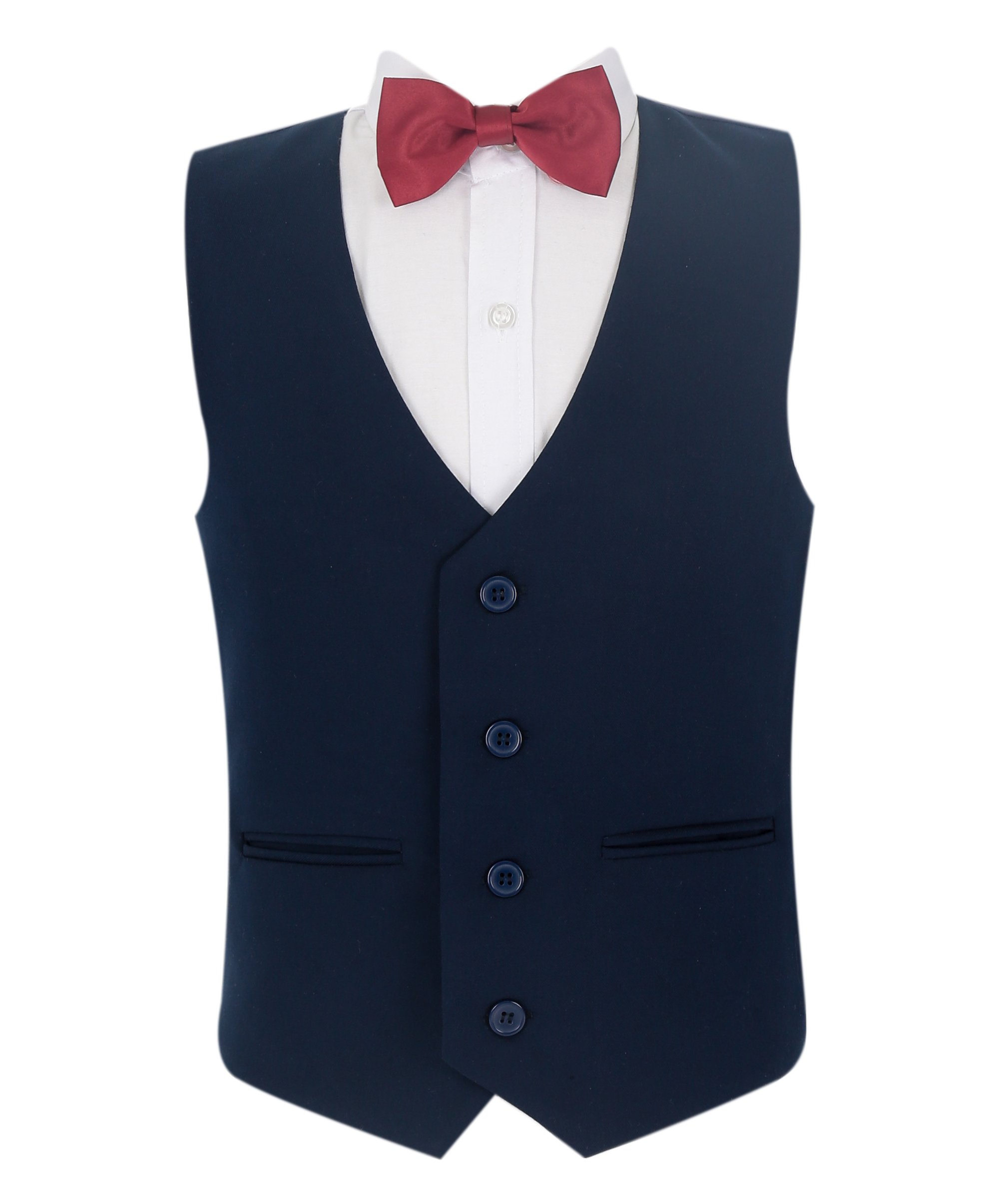 Boys Summer Vest Suit 4 PC Set - Navy Blue
