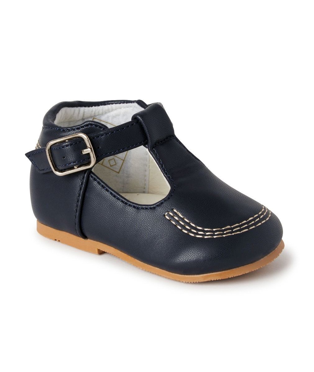 Baby & Boys Buckled Leather Shoes – TEDDY - Navy Blue