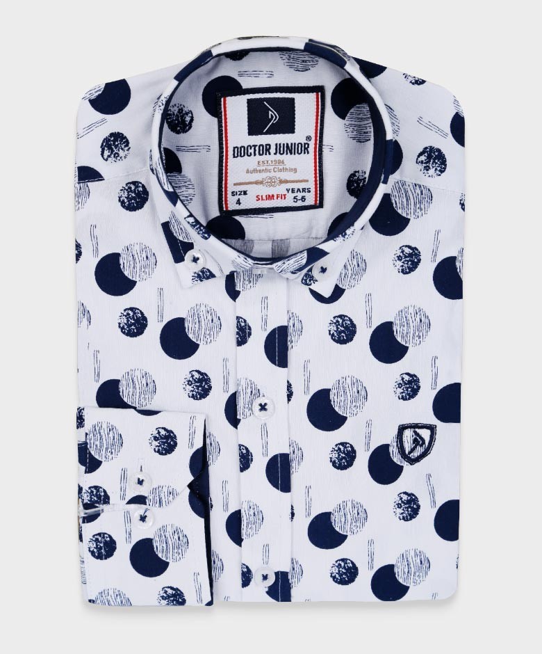 Boys Slim Fit Patterned Printed Casual Shirt