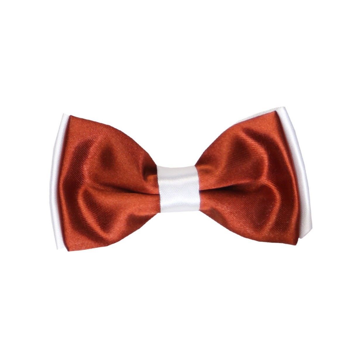 Boys Two-Toned Layered Adjustable Bowtie - Moroon and White