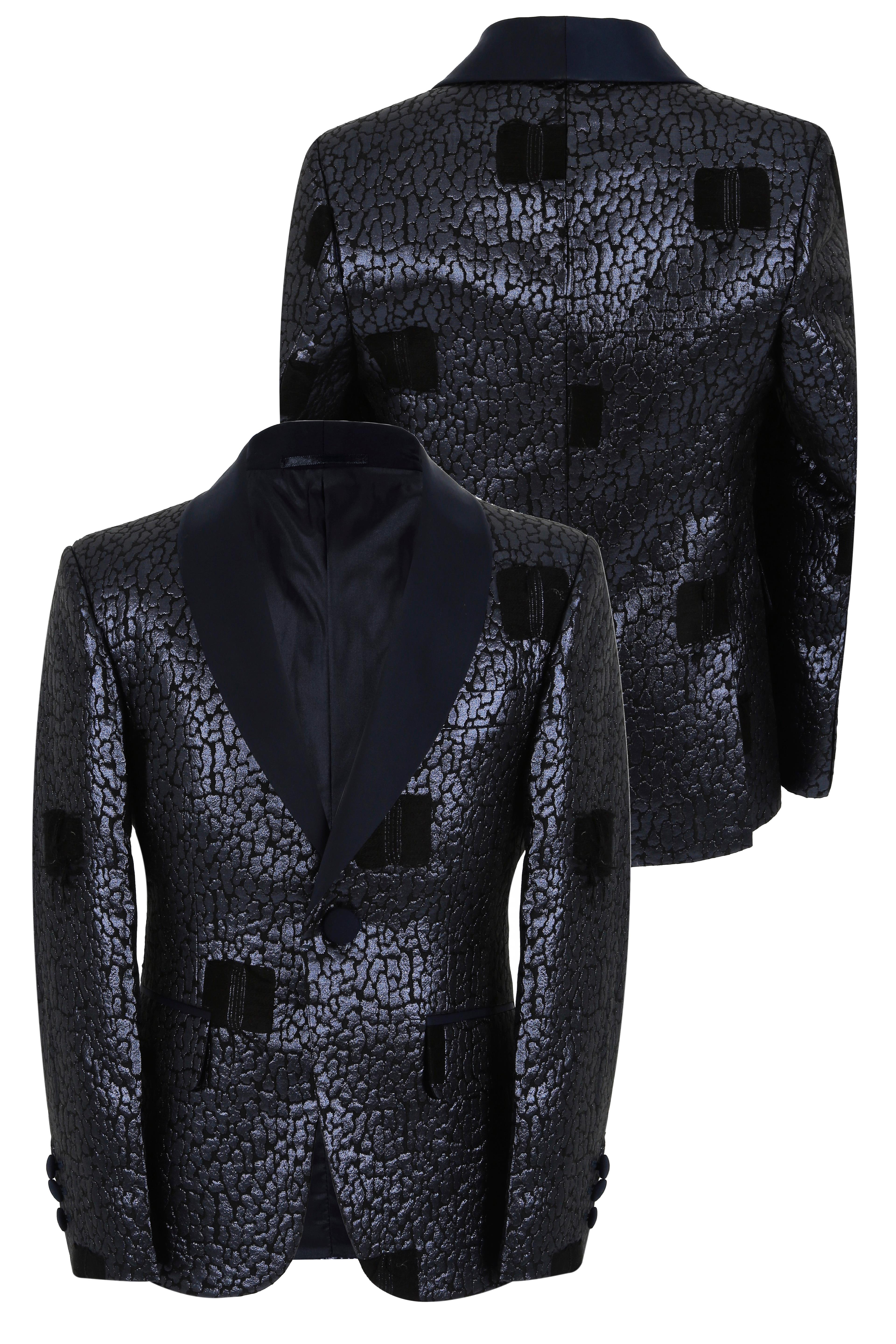 Boys Jacquard Patterned Tuxedo Suit