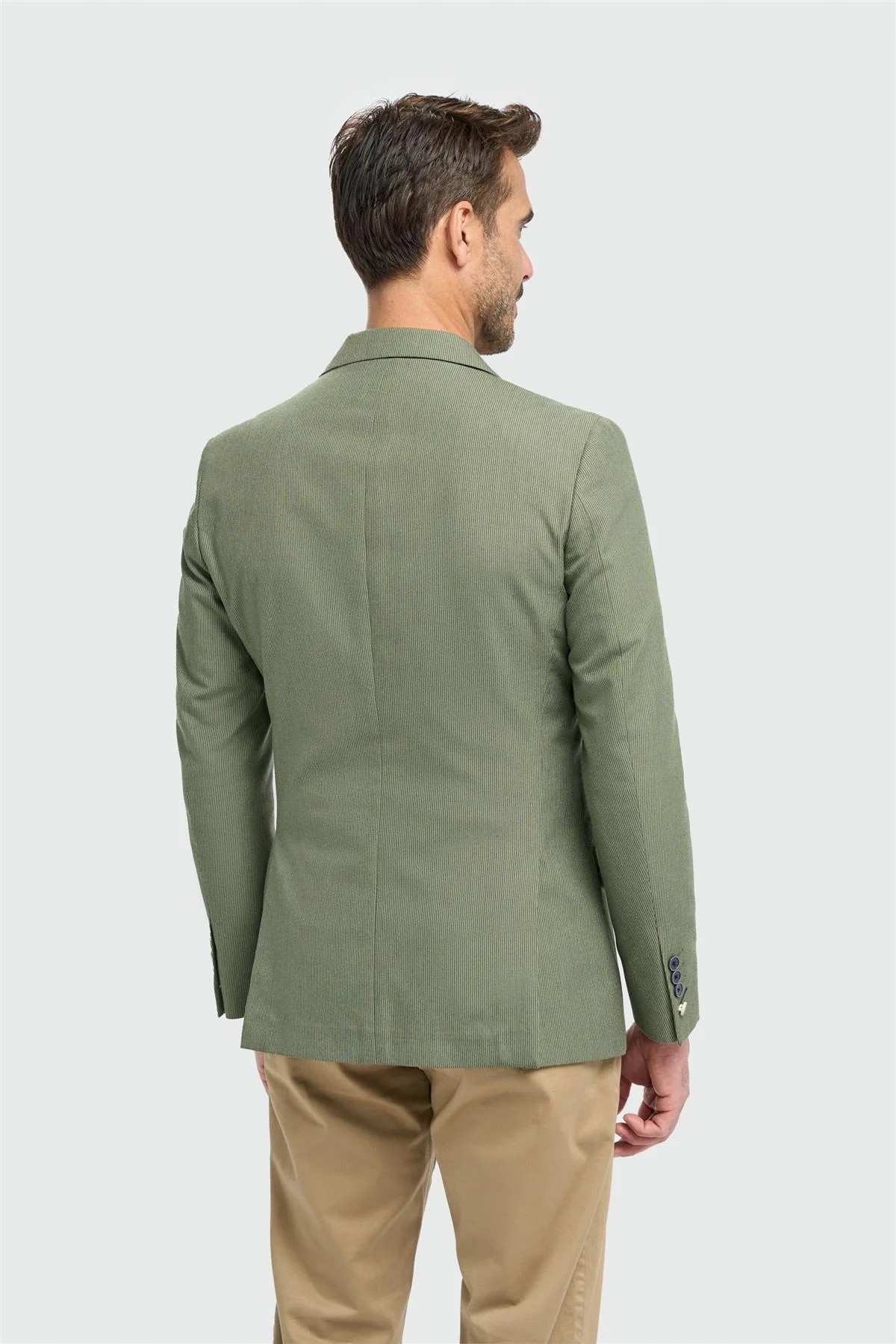 Men’s Olive Green Textured Blazer - Cristo