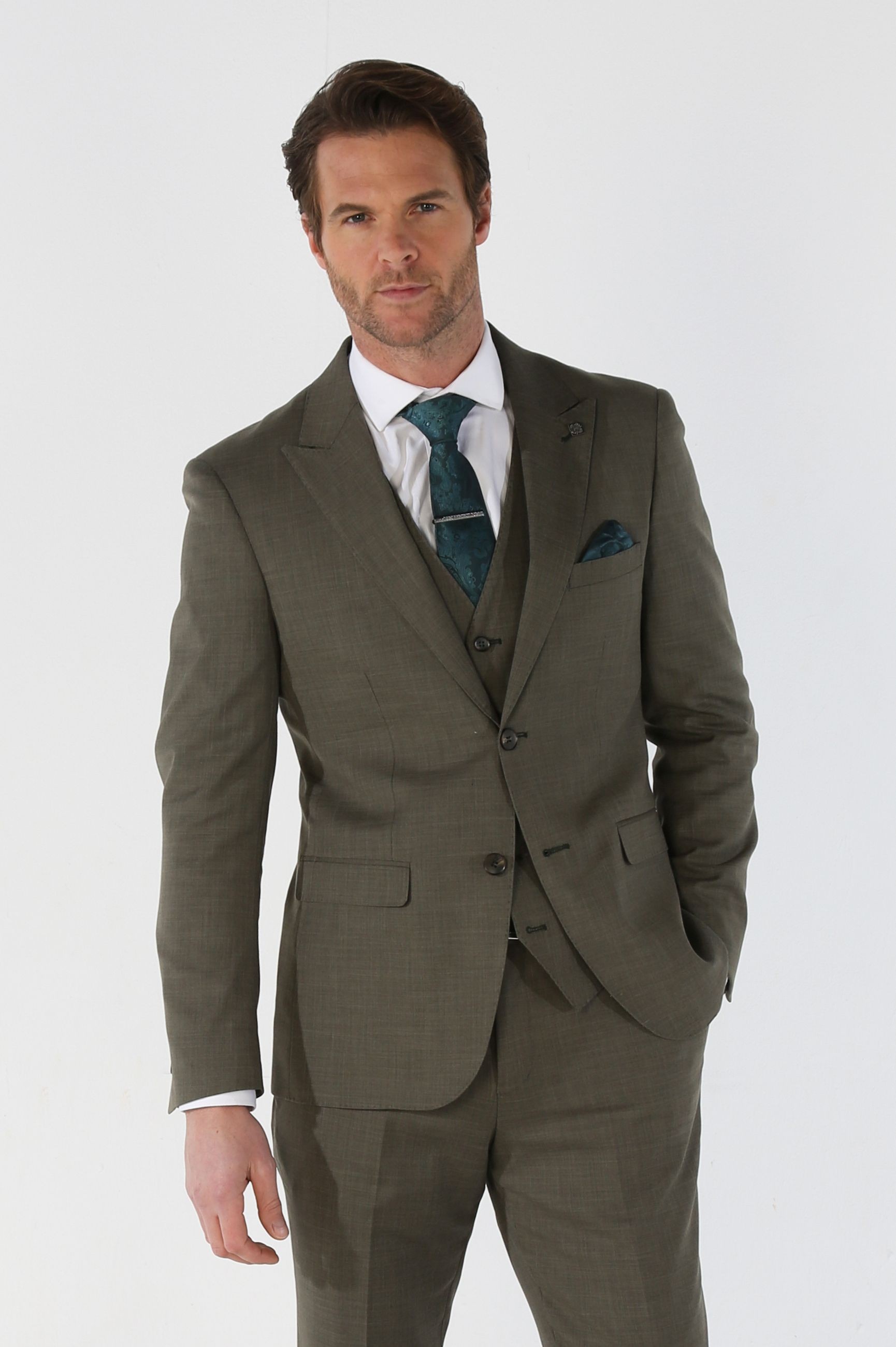 Men's Tailored Fit Plaid Suit Jacket - KURT