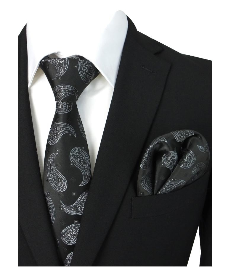 Jungen- und Herren Paisley-Wirbel Formale Krawatte & Taschentuch Set
