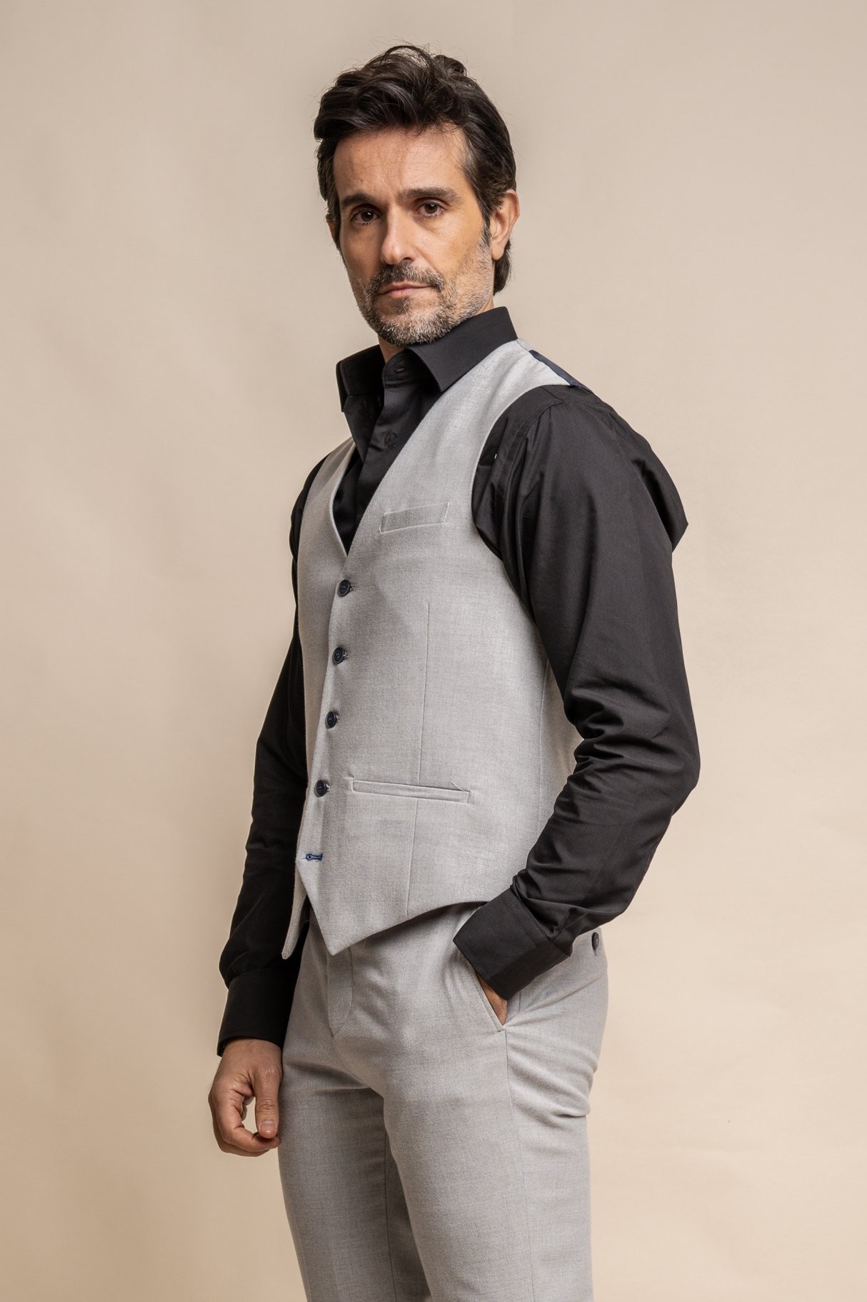 Men's Tweed Slim Fit Formal Vest- FURIOUS Ivory