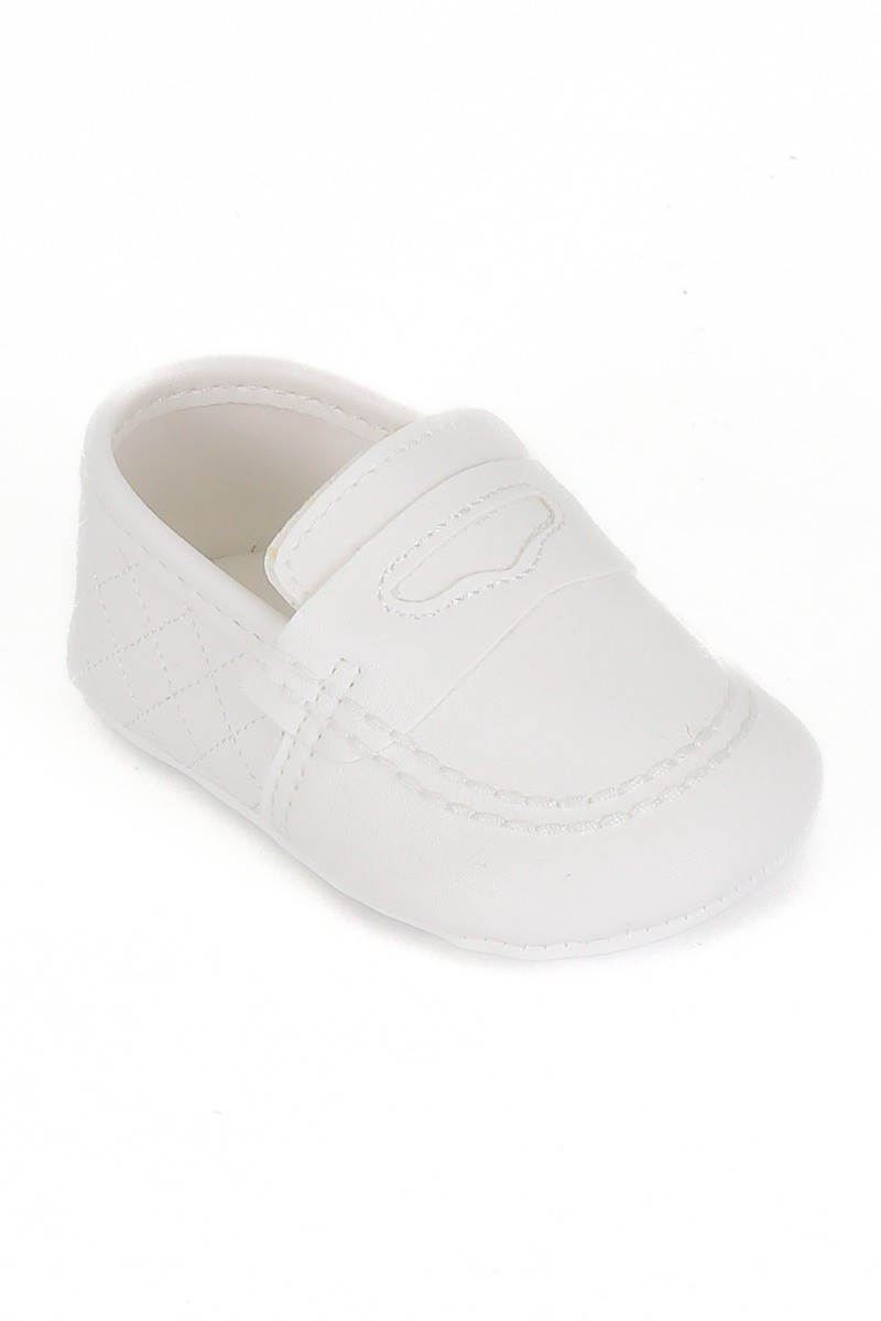 Baby Boys Slip on Pre-walker Moccasin  - White