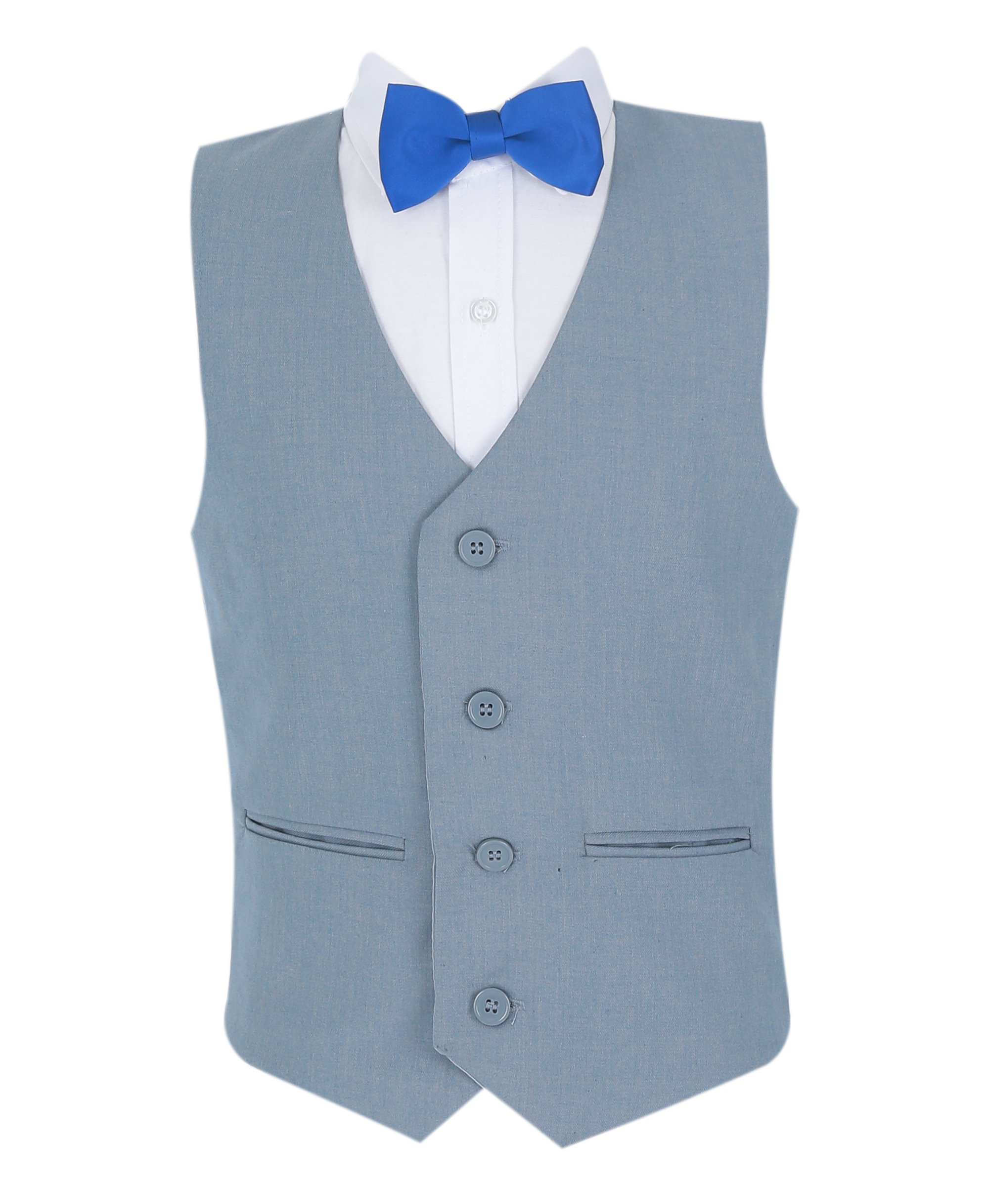 Boys Summer Vest Suit 4 PC Set - Grey