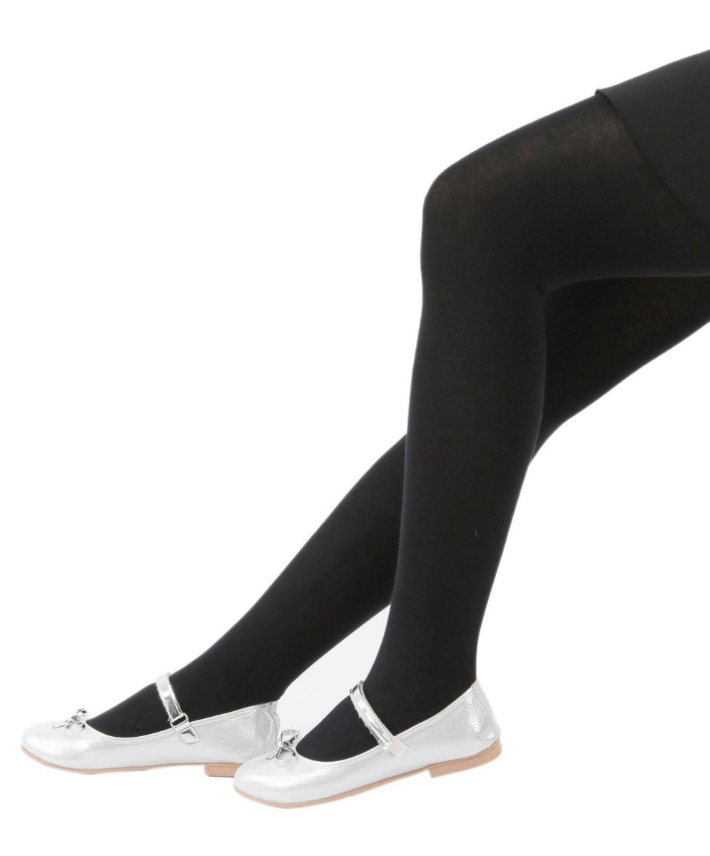 Girls Fleece Footed Ultra Soft Opaque Tights - Black