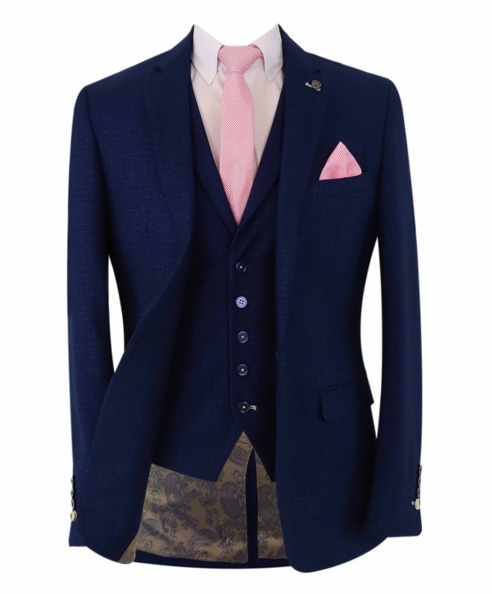 Men's Slim Fit Blue Suit Jacket - MATEO