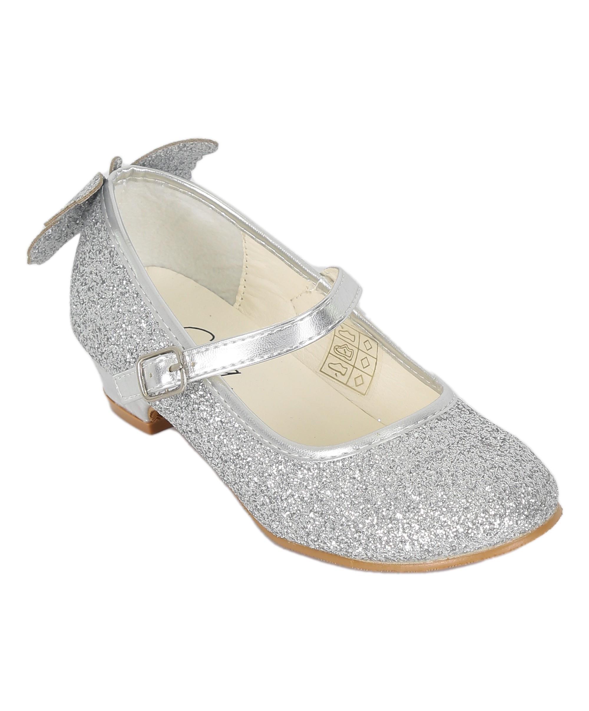 Girls' Sparkly Medium Heel Mary Jane Ankle Strap Shoes - ANNA