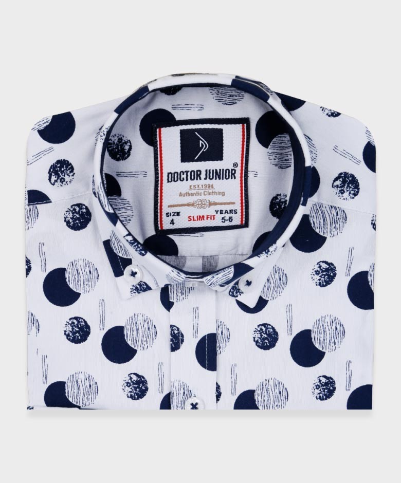 Boys Slim Fit Patterned Printed Casual Shirt