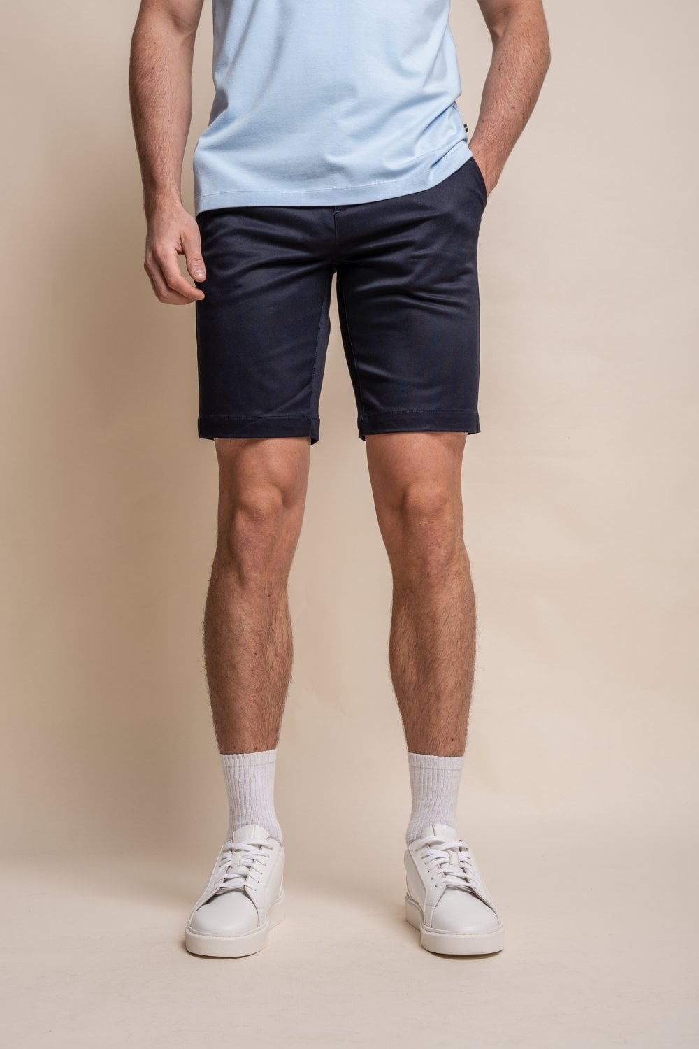 Men's Cotton Casual Chino Shorts - DAKOTA - Navy Blue