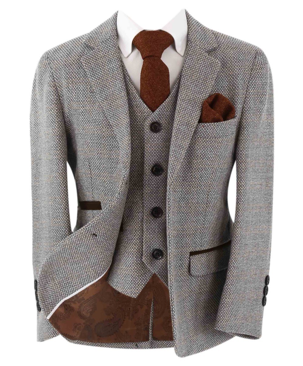 Tailored Fit Anzug für Jungen mit TweedKaro