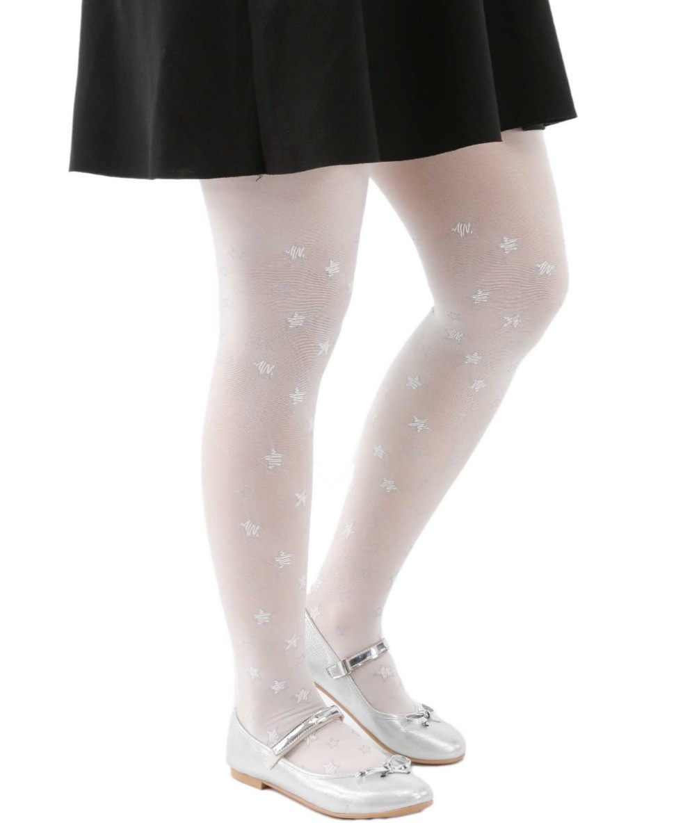 Mädchen Strumpfhosen mit Sternenprint - RUYA - Weiß