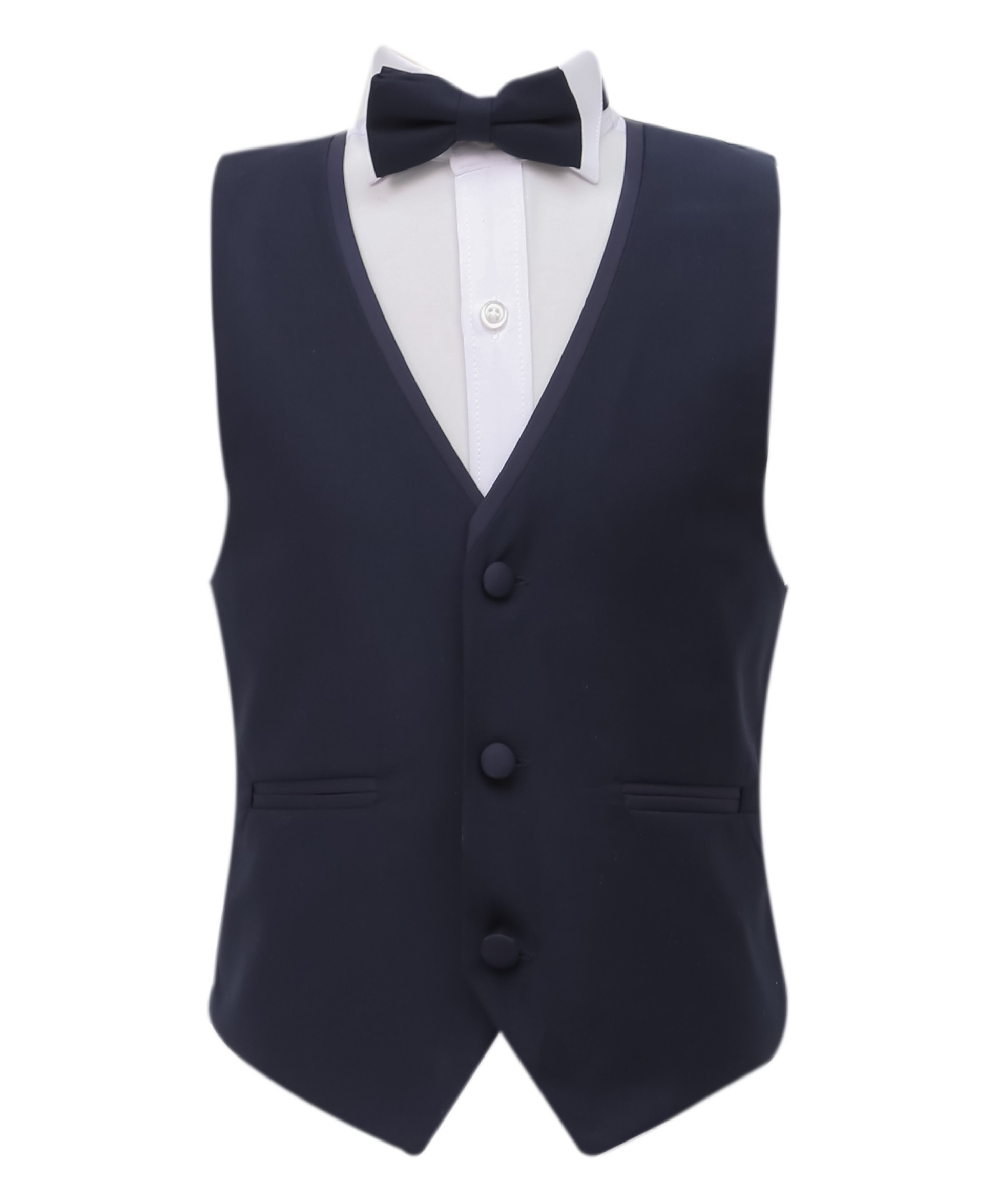 Boys Slim Fit  Piping Tuxedo Dinner Suit Set - Navy Blue