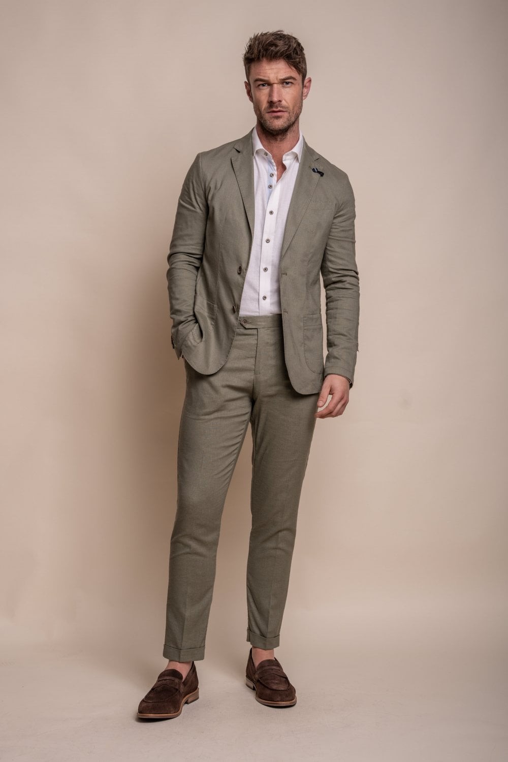 Men's Slim Fit Linen Suit Jacket - ALVARI